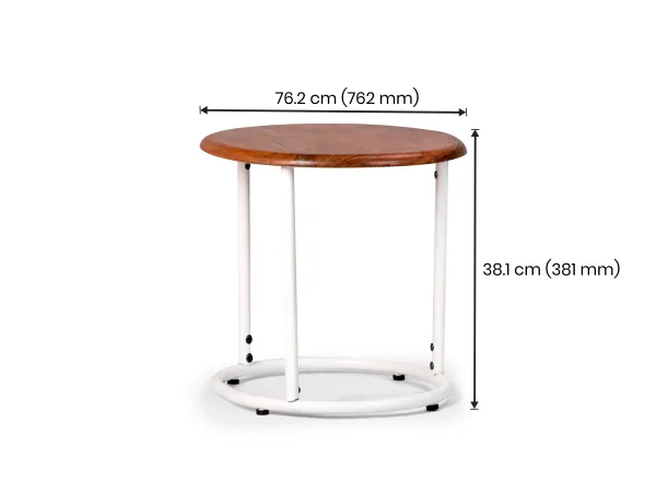 Clara Side Table with Metal Frame and Wooden Top